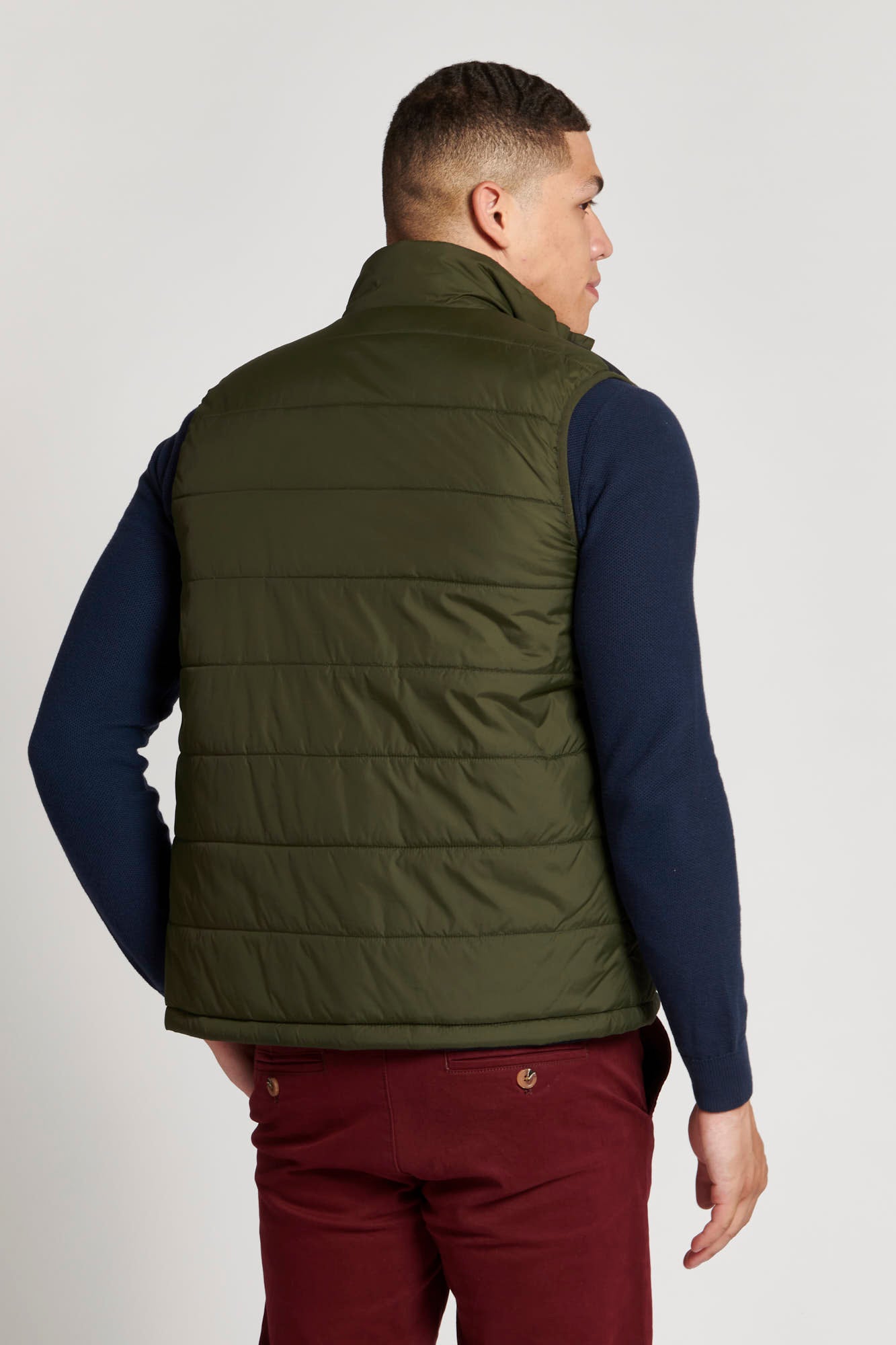 Mens Block Gilet in Forest Night