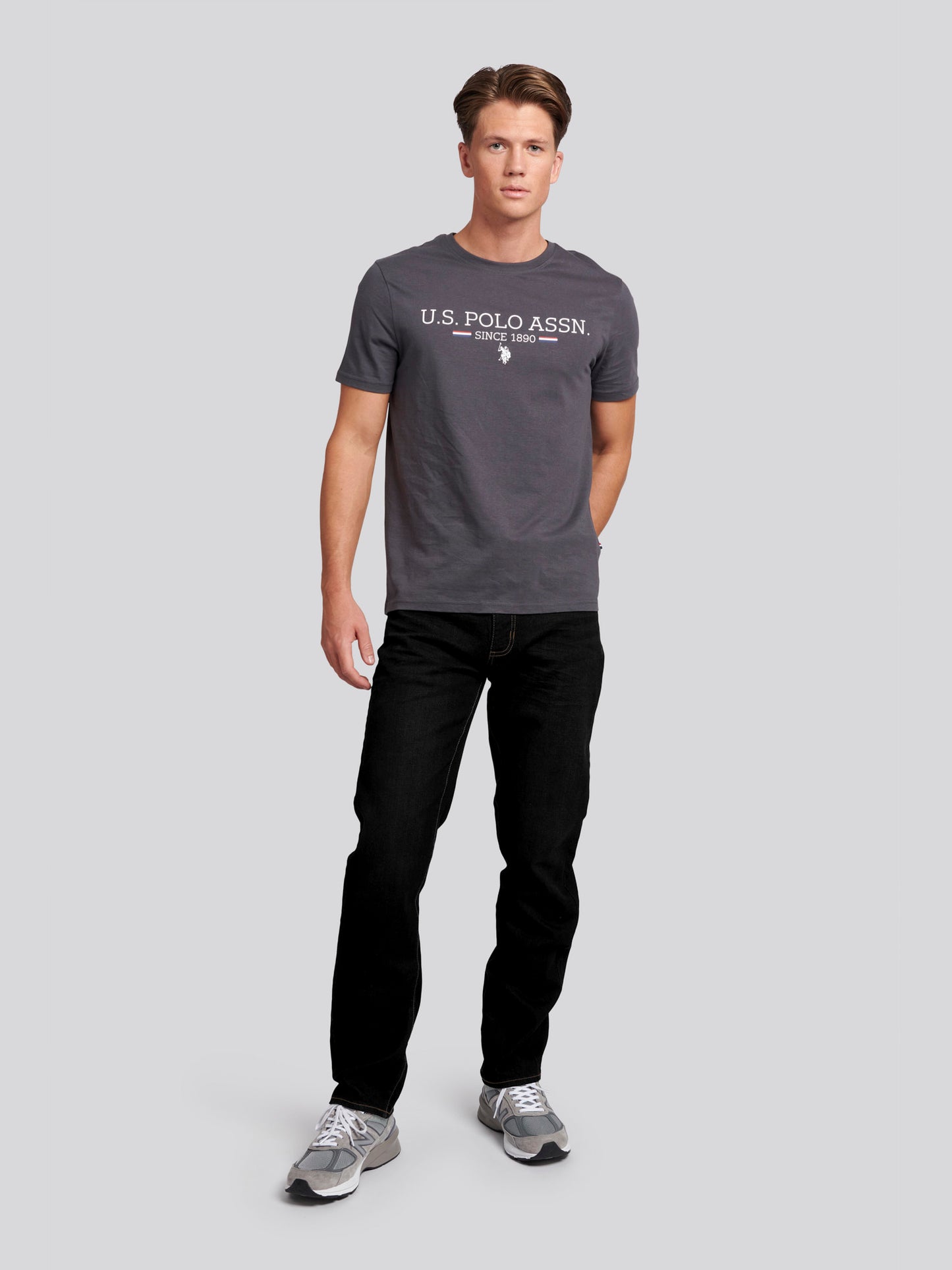 Mens 5 Pocket Regular Fit Denim Jeans in Black Wash