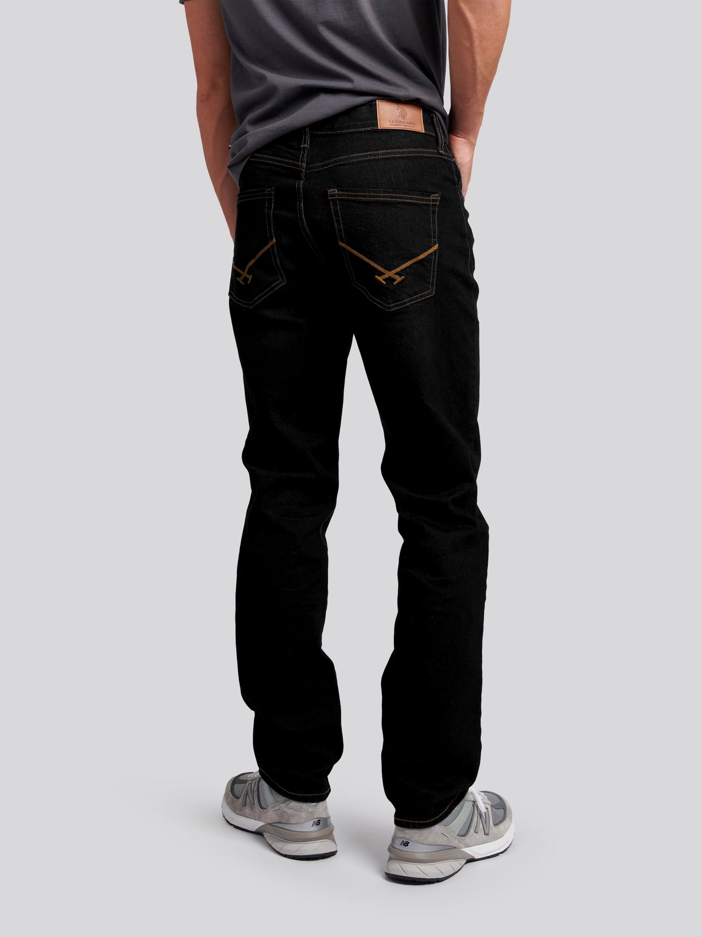 Mens 5 Pocket Regular Fit Denim Jeans in Black Wash