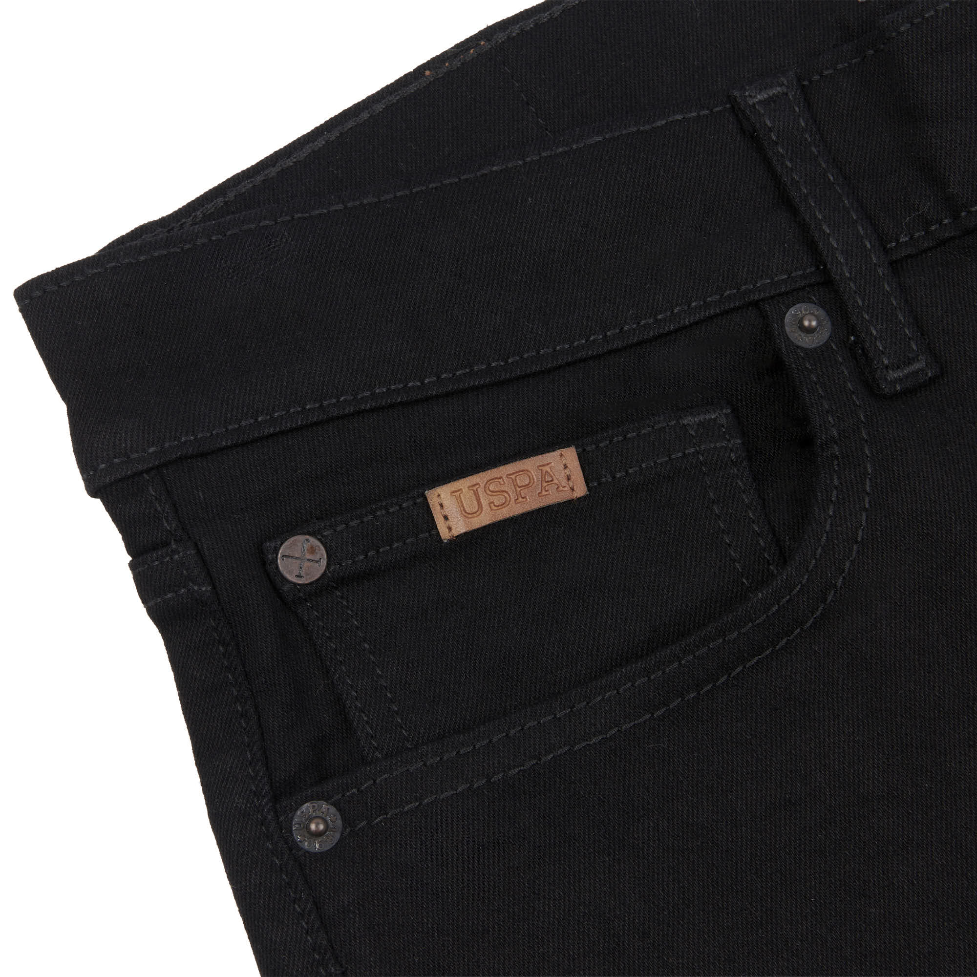 Mens 5 Pocket Regular Fit Denim Jeans in Black Wash