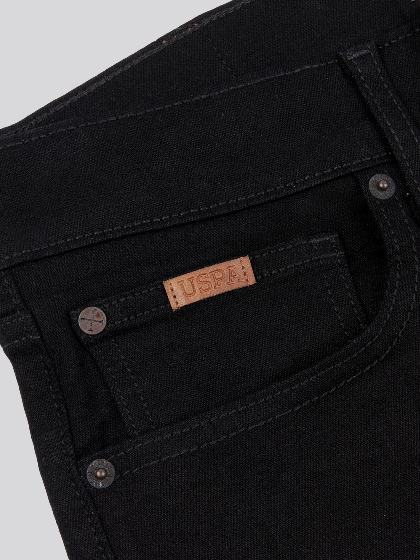 Mens 5 Pocket Regular Fit Denim Jeans in Black Wash