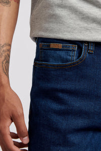 Mens 5 Pocket Regular Fit Denim Jeans in Dark Wash