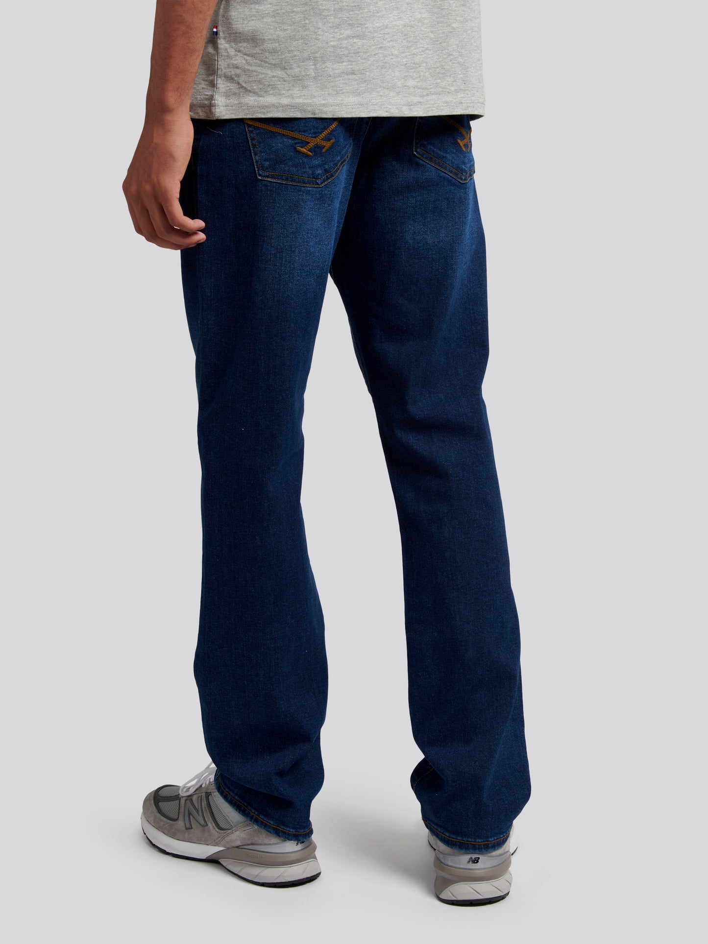 Mens 5 Pocket Regular Fit Denim Jeans in Dark Wash