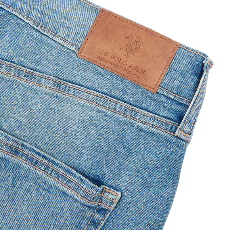 Mens 5 Pocket Regular Fit Denim Jeans in Mid Wash