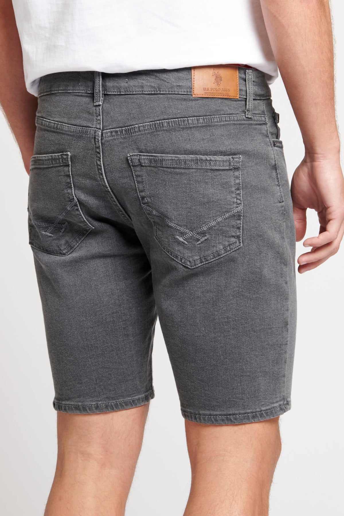 Mens 5 pocket Denim Shorts in Grey Wash