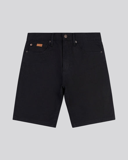 Mens Denim Woven 5 Pocket Shorts in Black