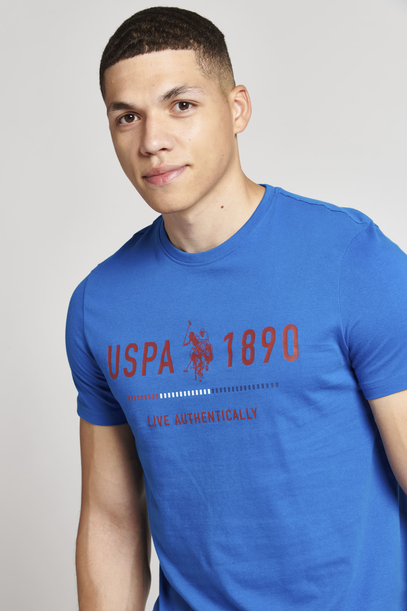 Mens Authentic USPA 1890 T-Shirt in Classic Blue