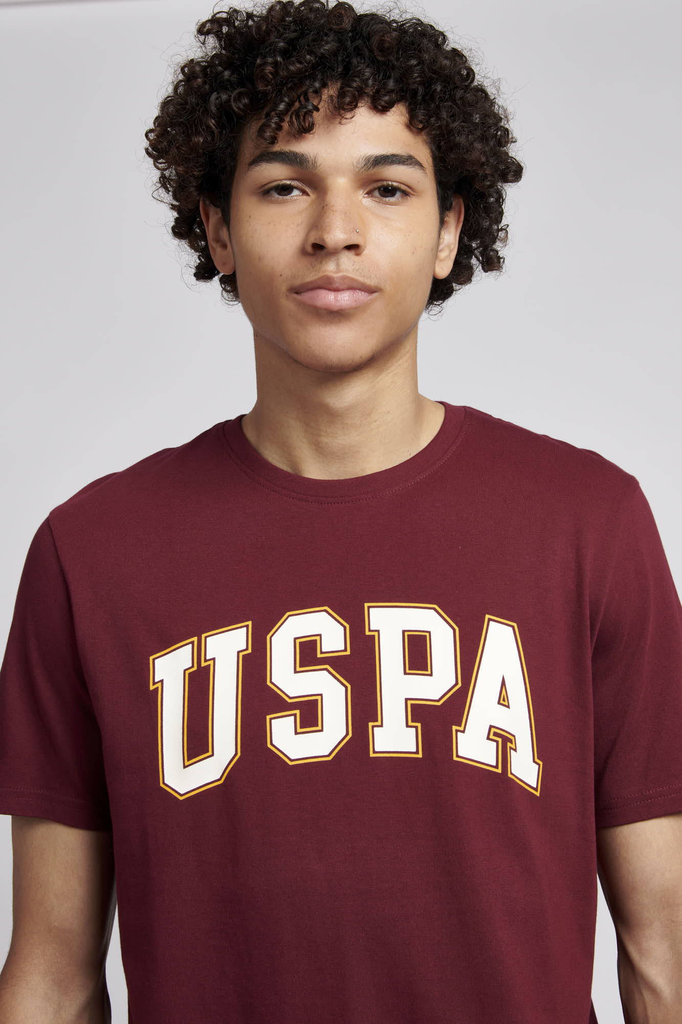 Mens USPA Arch Graphic T-Shirt in Windsor Wine