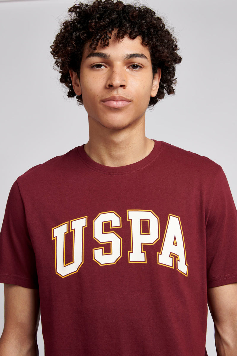 Mens USPA Arch Graphic T-Shirt in Windsor Wine