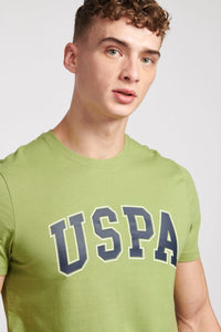 Mens USPA Arch Graphic T-Shirt in Mosstone