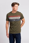 Mens Modern Flag T-Shirt in Forest Night