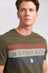 Mens Modern Flag T-Shirt in Forest Night