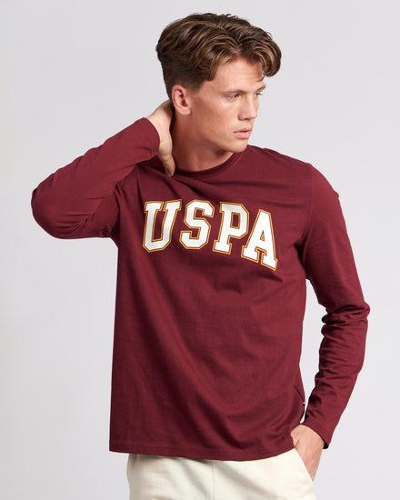 Men Arch Graphic Long Sleeve T-Shirt in Windsor Wine