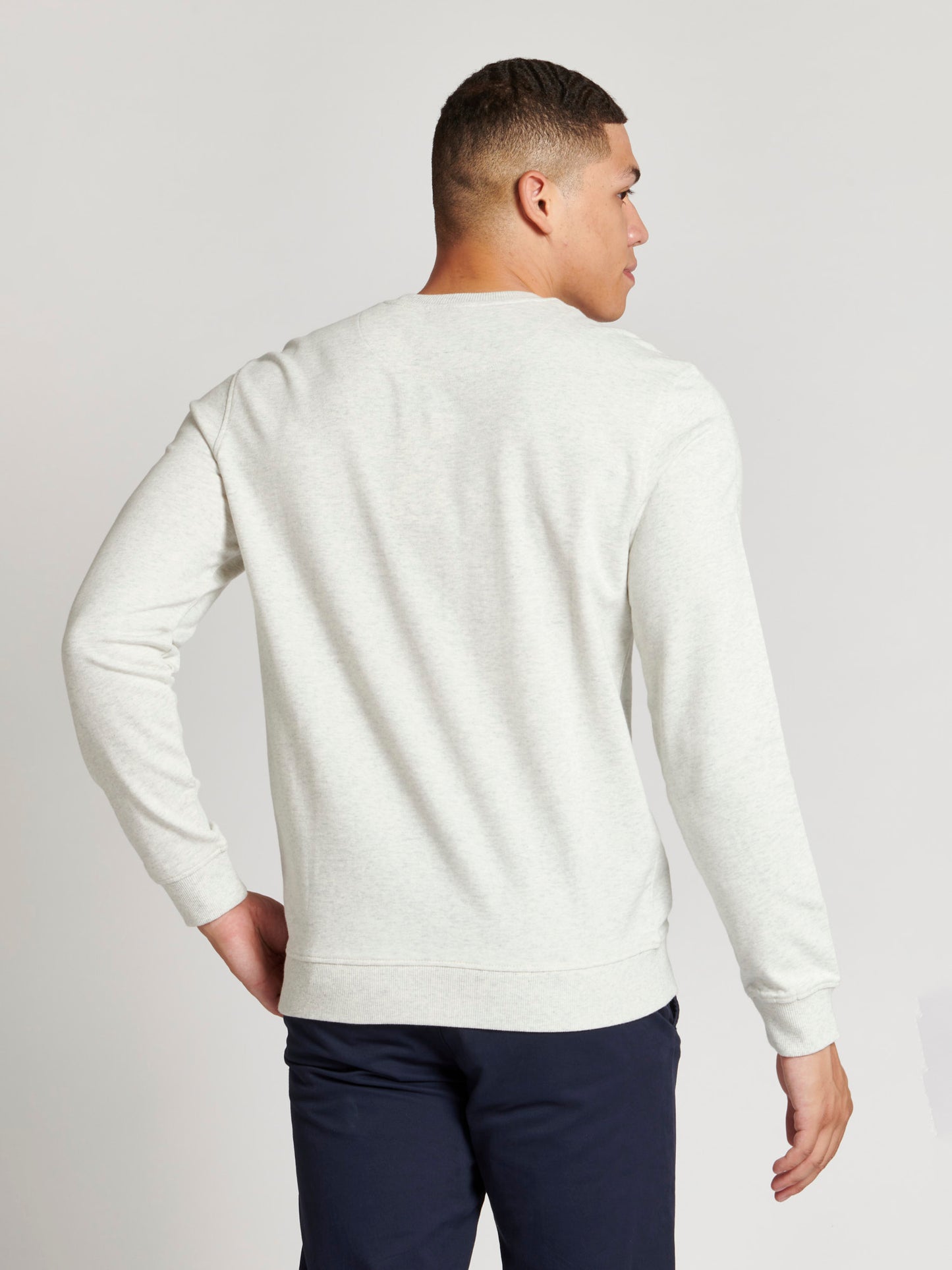 Mens Vintage USPA Since 1890 Crew Neck Sweatshirt in Light Grey Marl