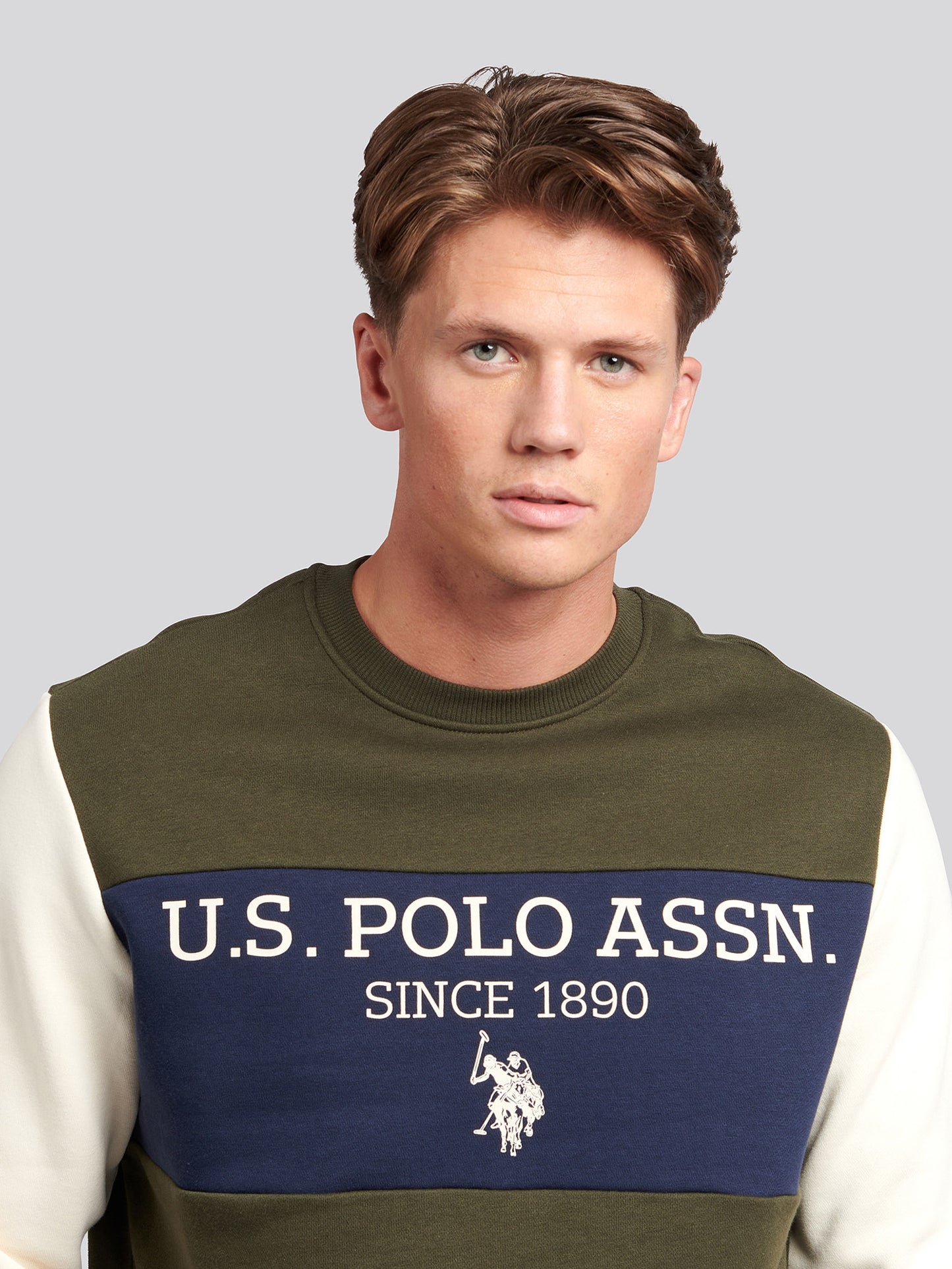 Mens Sports Crew Neck Sweatshirt in Forest Night