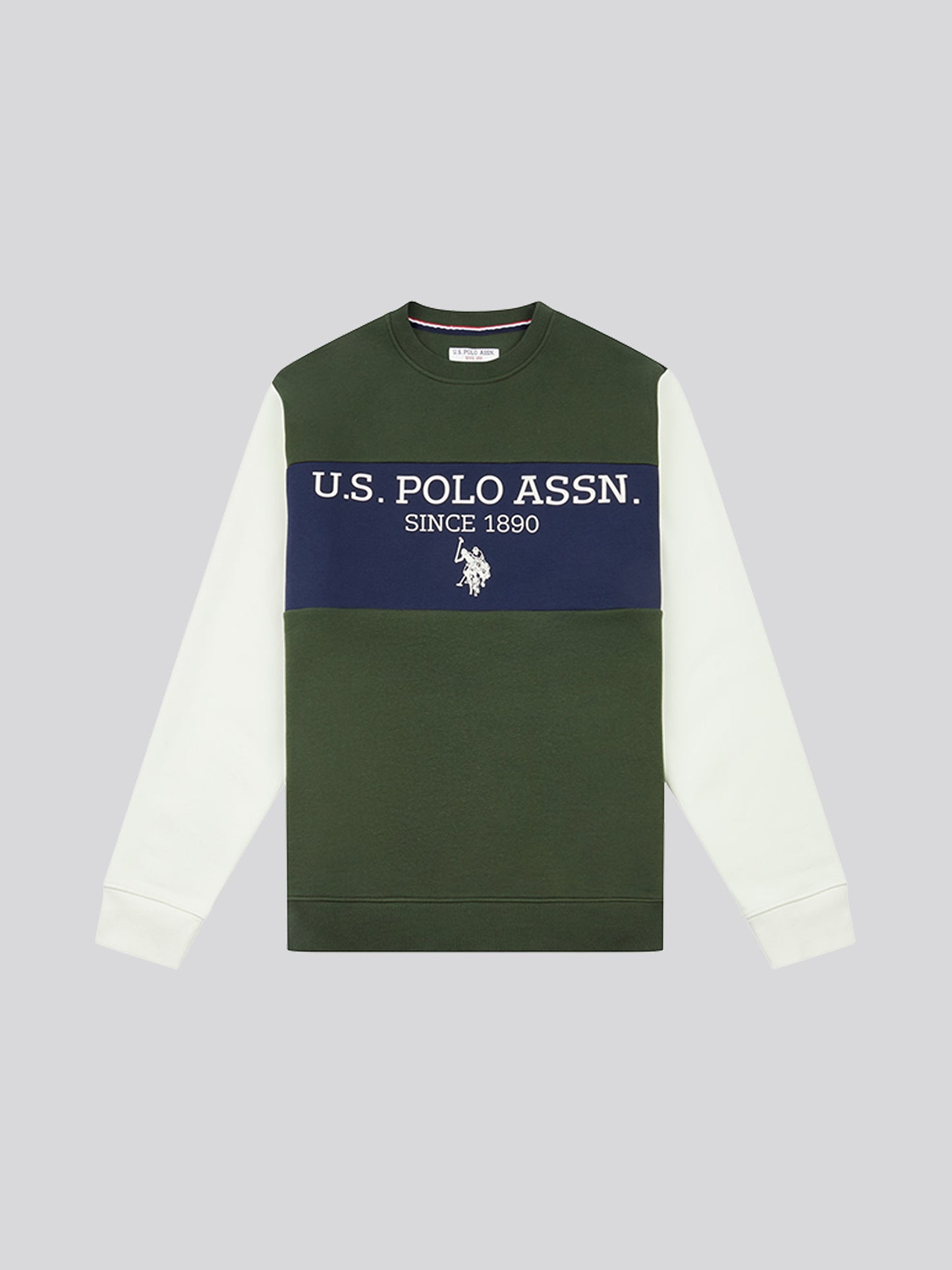 Mens Sports Crew Neck Sweatshirt in Forest Night