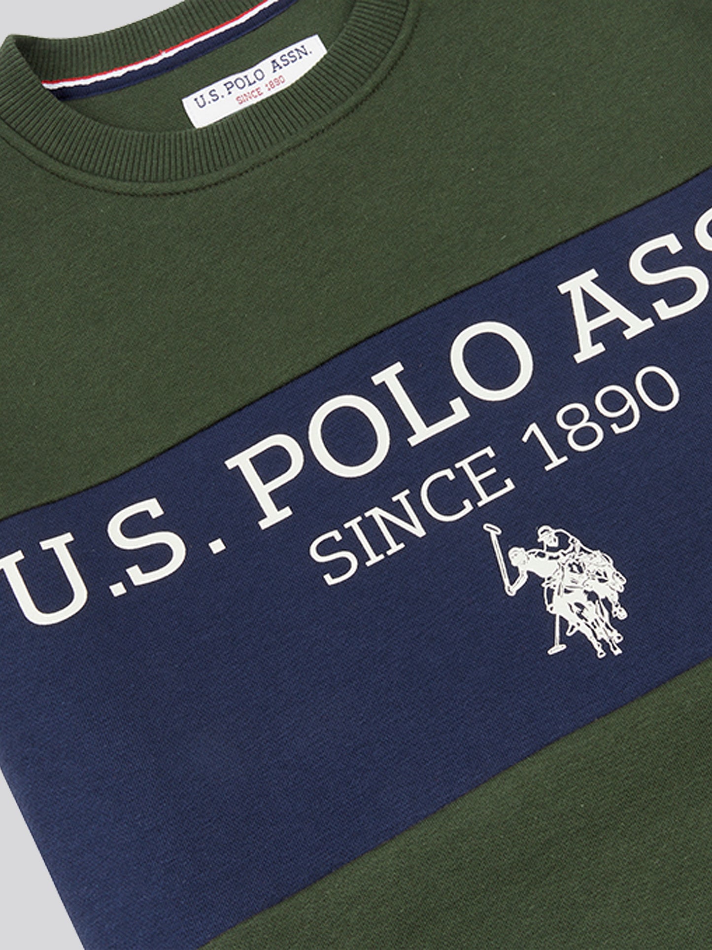 Mens Sports Crew Neck Sweatshirt in Forest Night