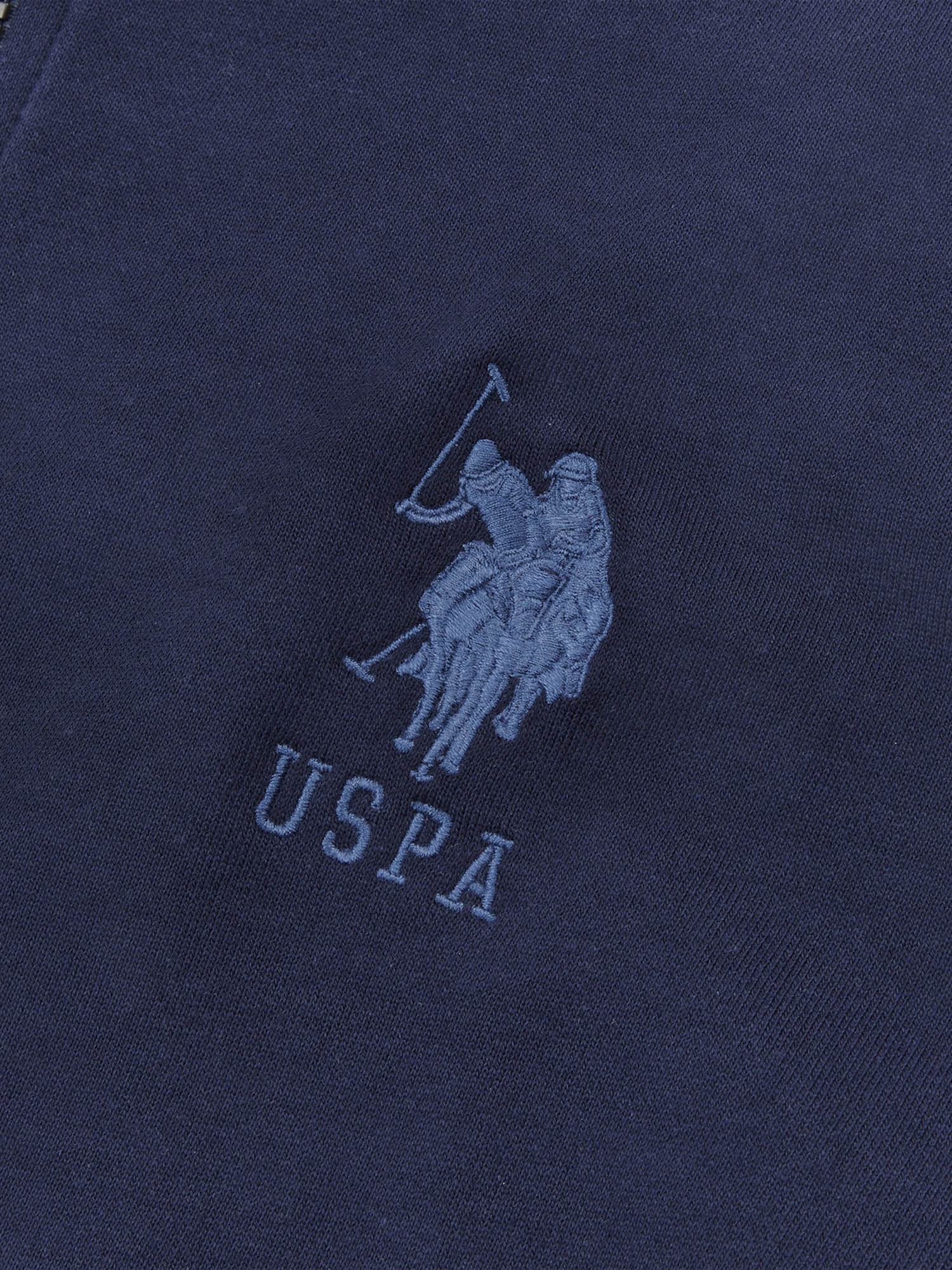 Mens Quarter Zip Funnel Neck Sweatshirt in Navy Blue – U.S. Polo  