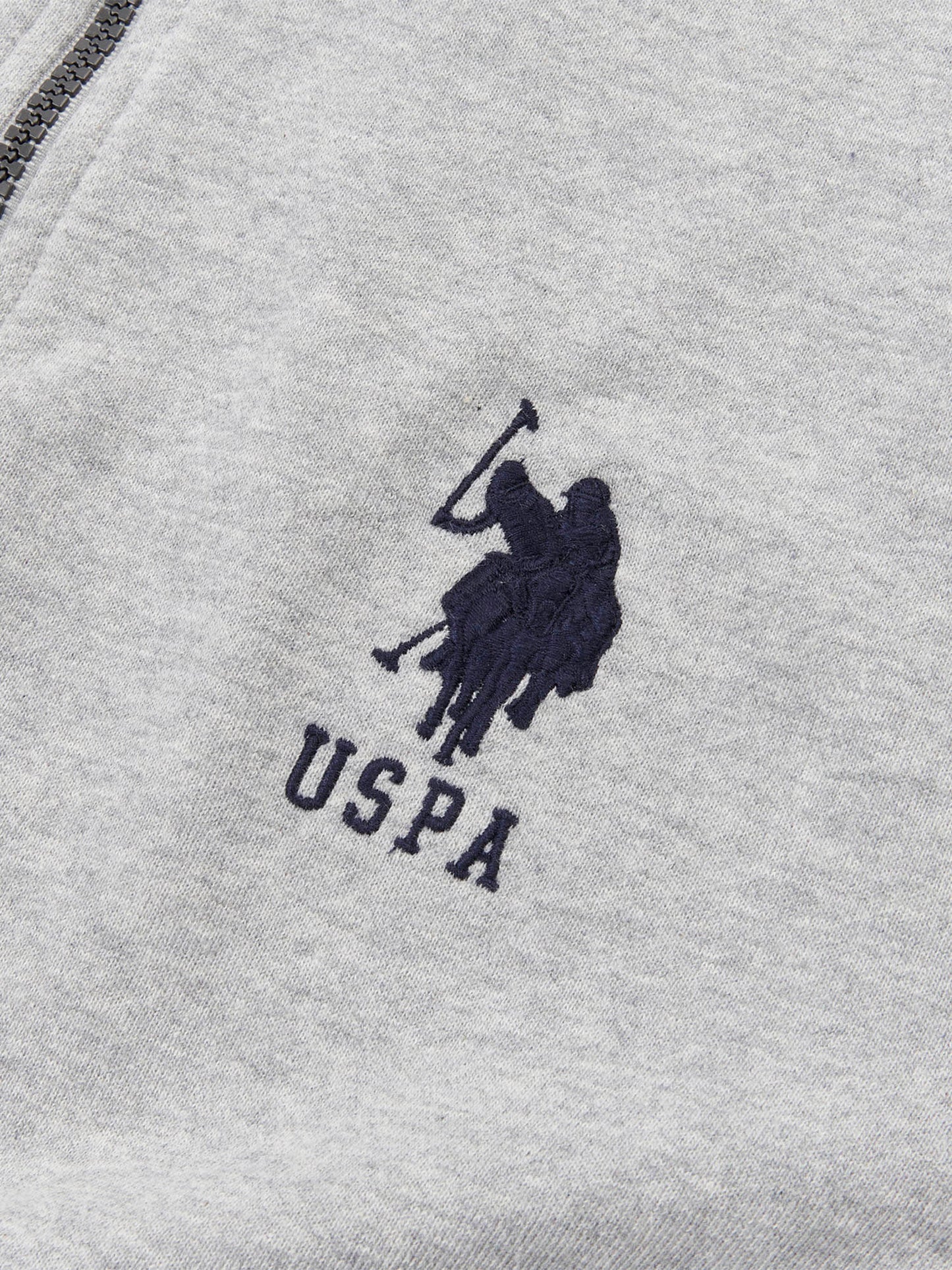 Mens Quarter Zip Funnel Neck Sweatshirt in Vintage Grey Heather