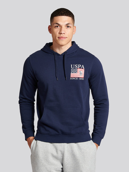 Mens Vintage 1890 Hoodie in Navy Blue