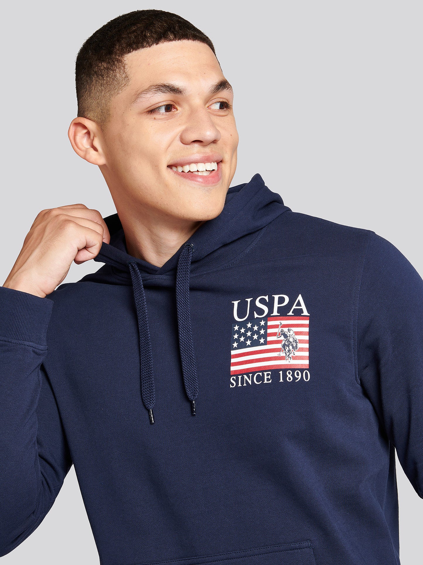 Mens Vintage 1890 Hoodie in Navy Blue