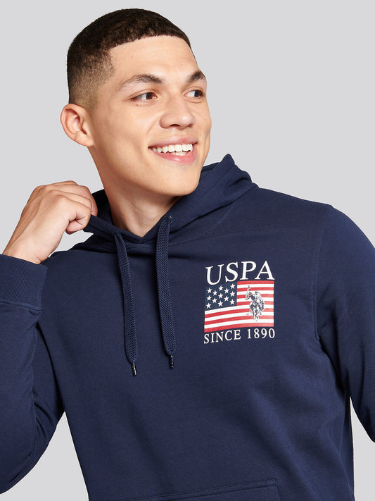 Mens Vintage 1890 Hoodie in Navy Blue