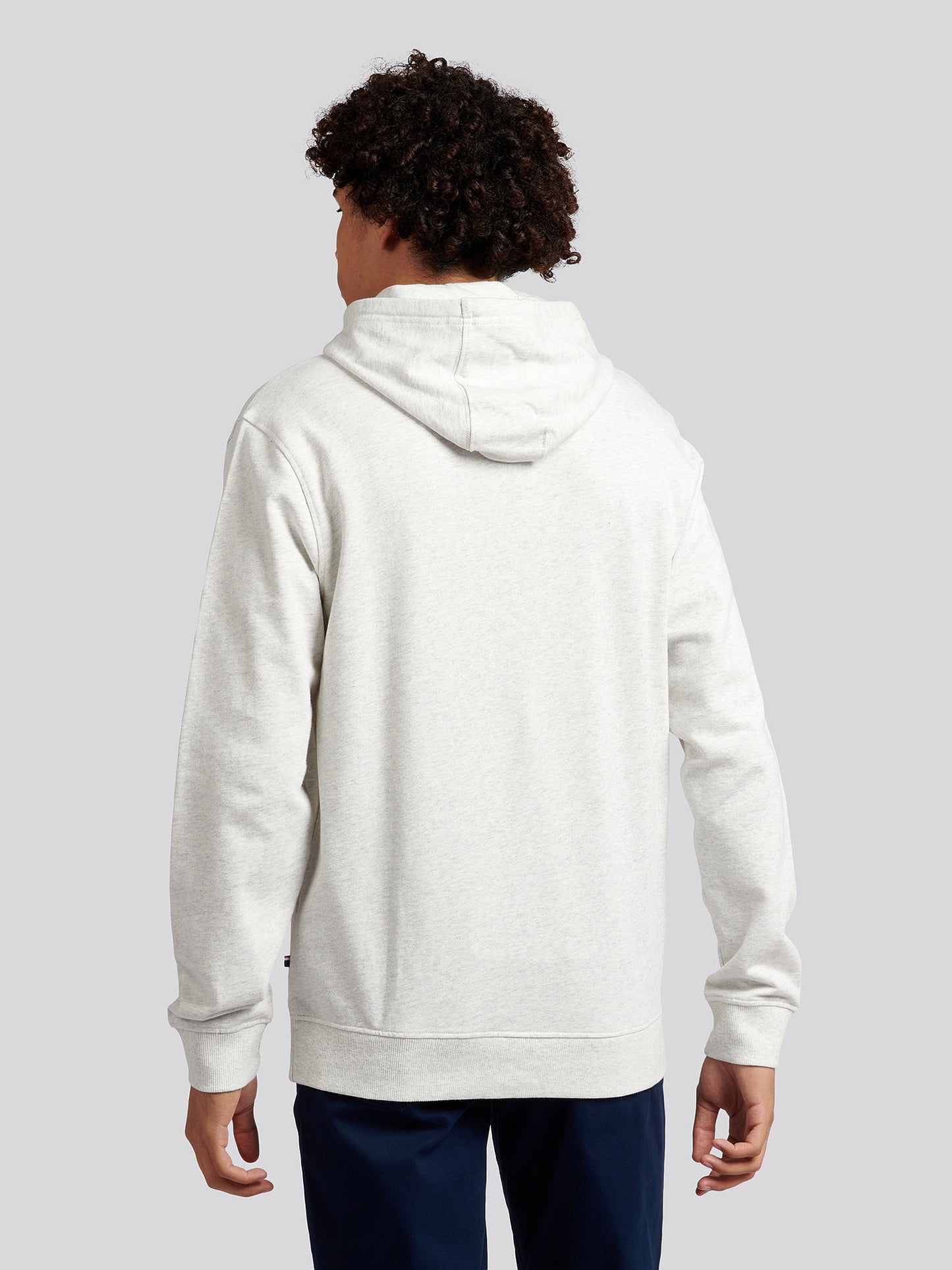 Mens Vintage 1890 Hoodie in Light Grey Marl