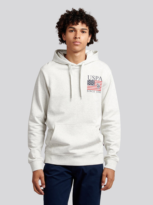 Mens Vintage 1890 Hoodie in Light Grey Marl