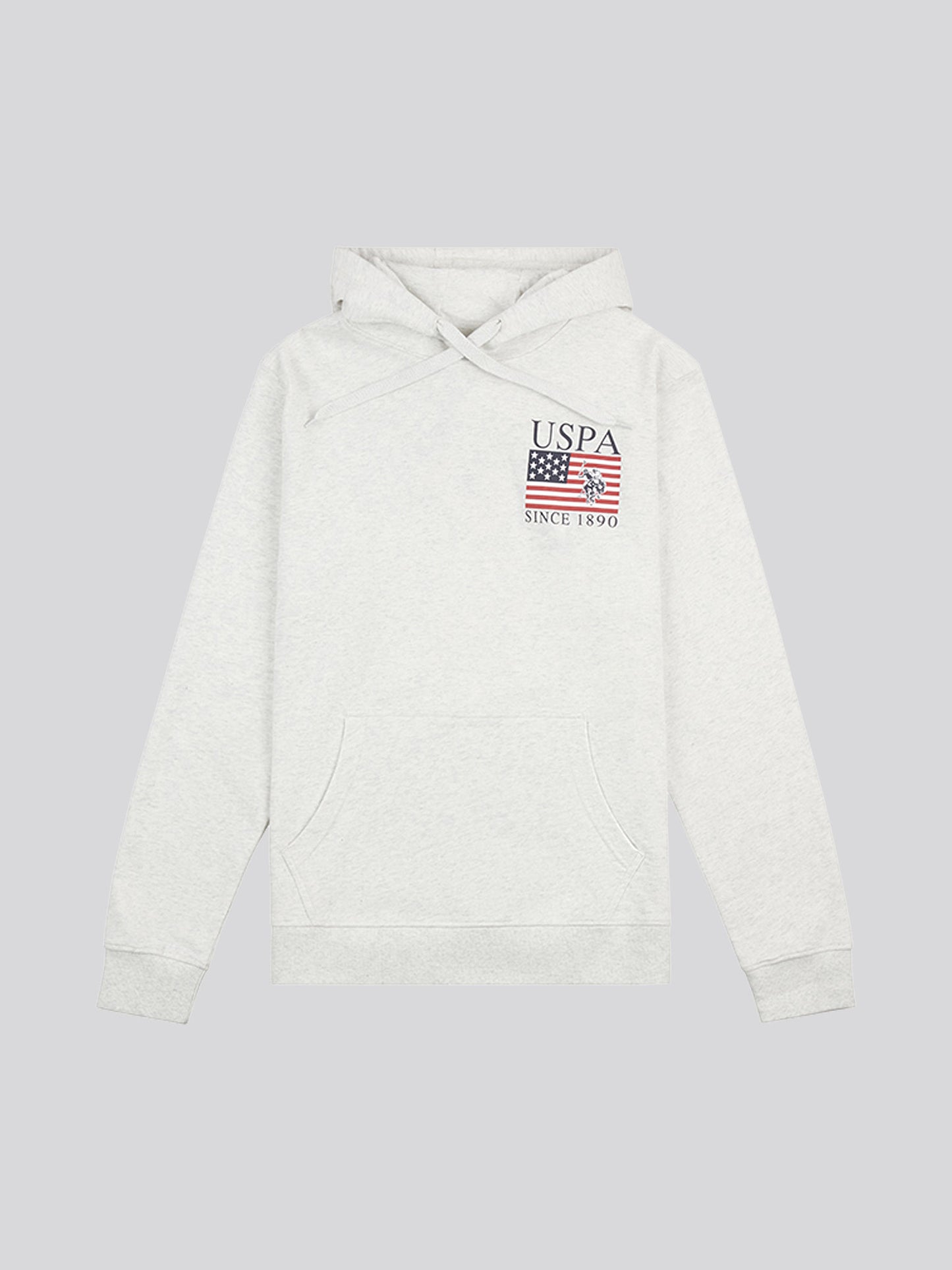 Mens Vintage 1890 Hoodie in Light Grey Marl