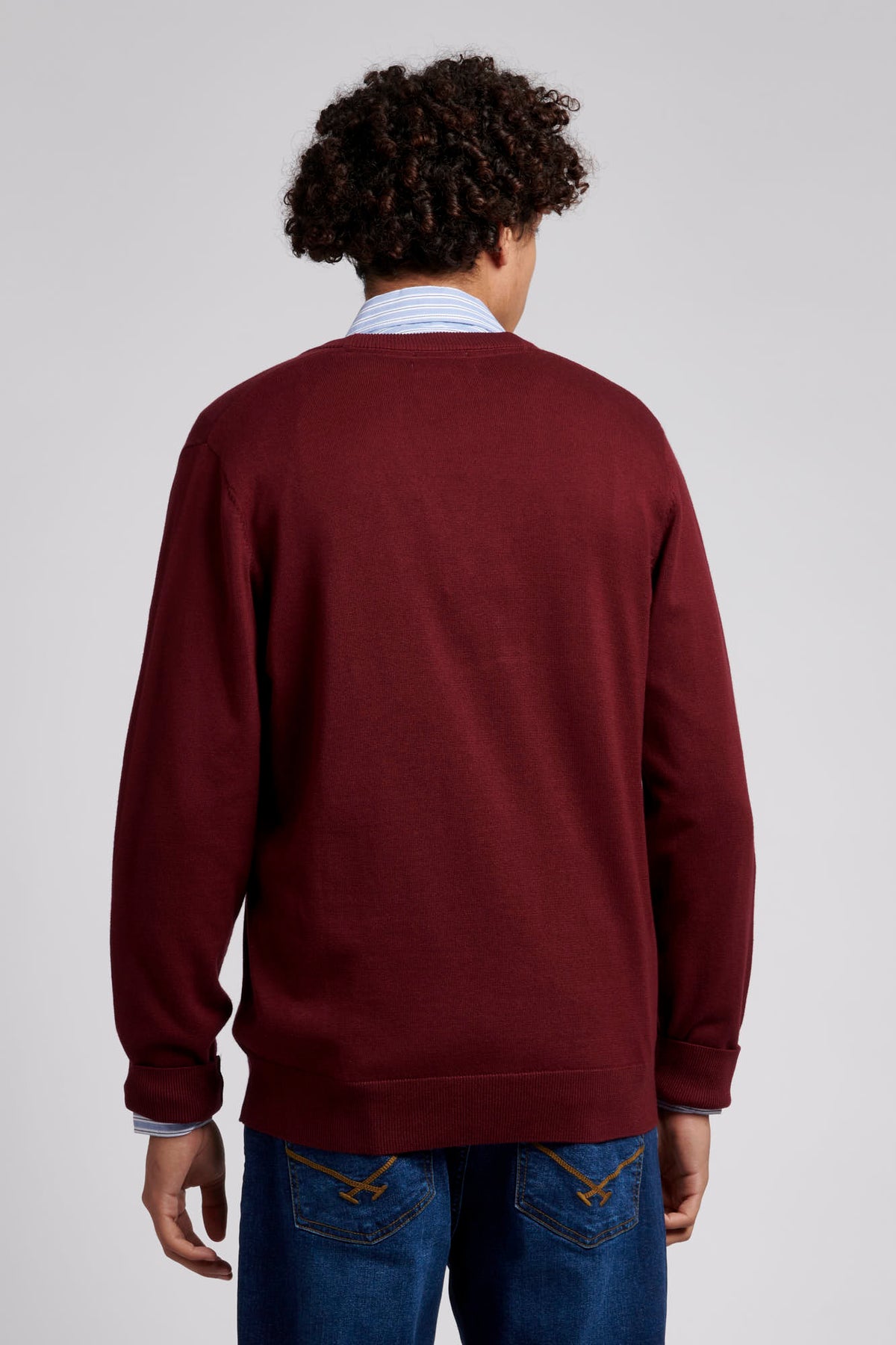 Mens Knitted Cardigan in Windsor Wine