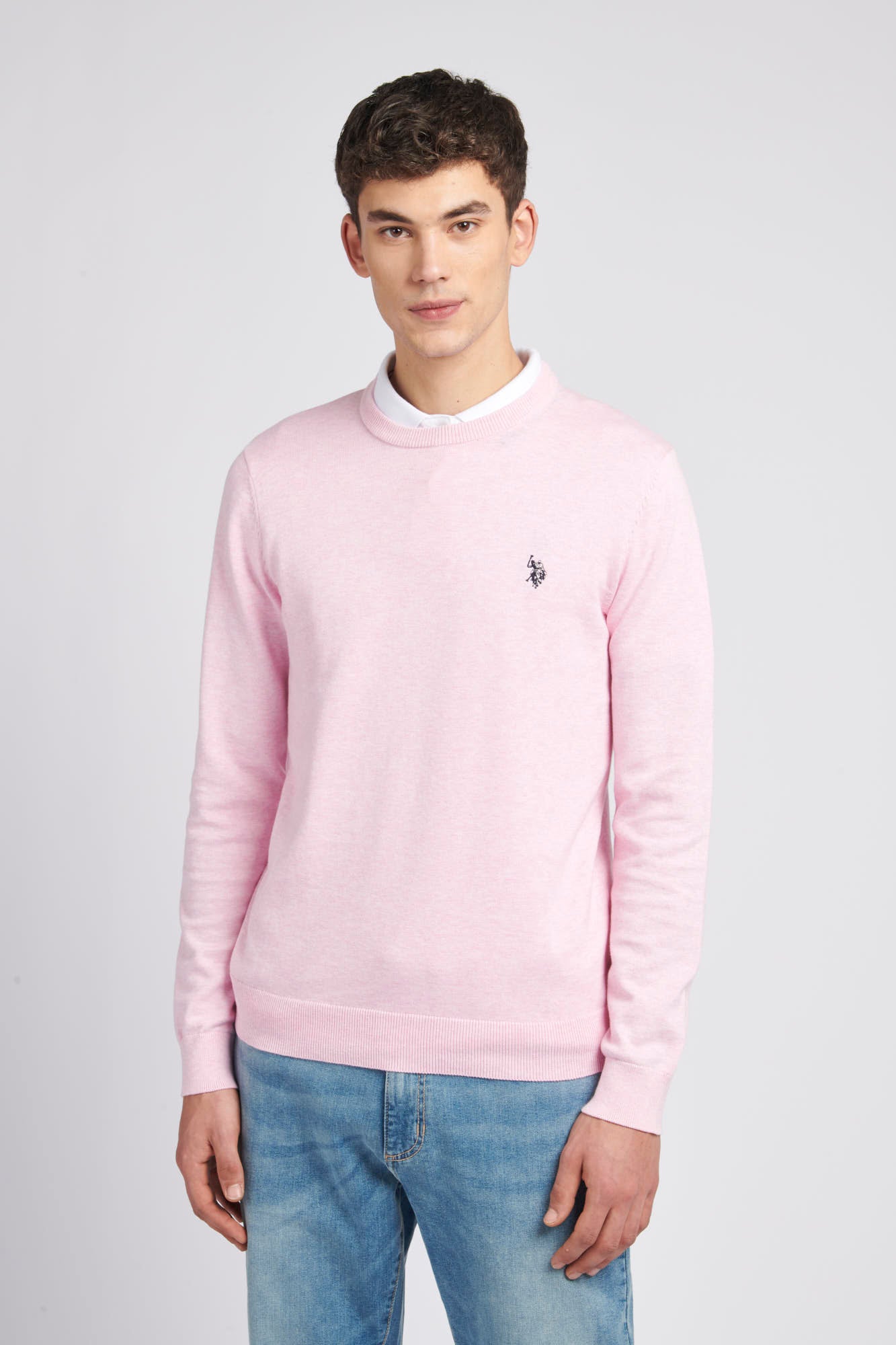 U.S. Polo Assn. Mens Crew Neck Knitted Jumper in Orchid Pink Marl – U.S.  Polo Assn. UK