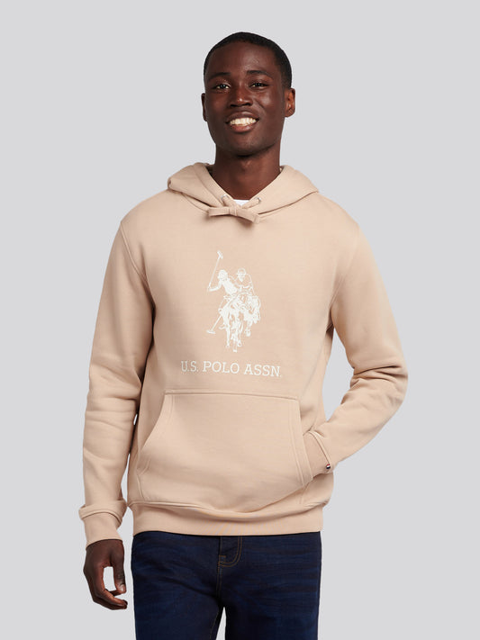 Mens Rider Brush Back Hoodie in Doeskin