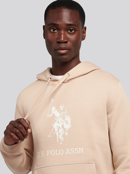 Mens Rider Brush Back Hoodie in Doeskin