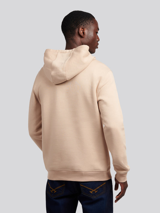 Mens Rider Brush Back Hoodie in Doeskin