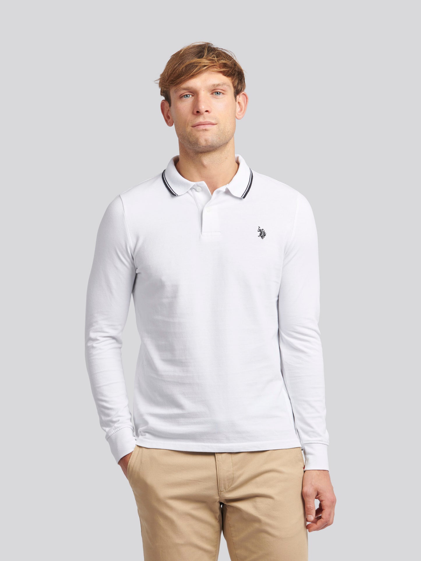 Mens Twin Tipped Pique Polo Shirt in *TEST* Bright White