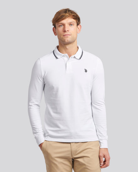 Mens Twin Tipped Pique Polo Shirt in *TEST* Bright White