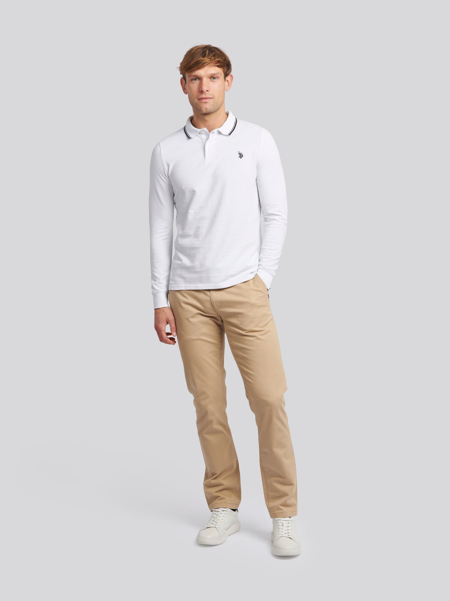 Mens Twin Tipped Pique Polo Shirt in *TEST* Bright White
