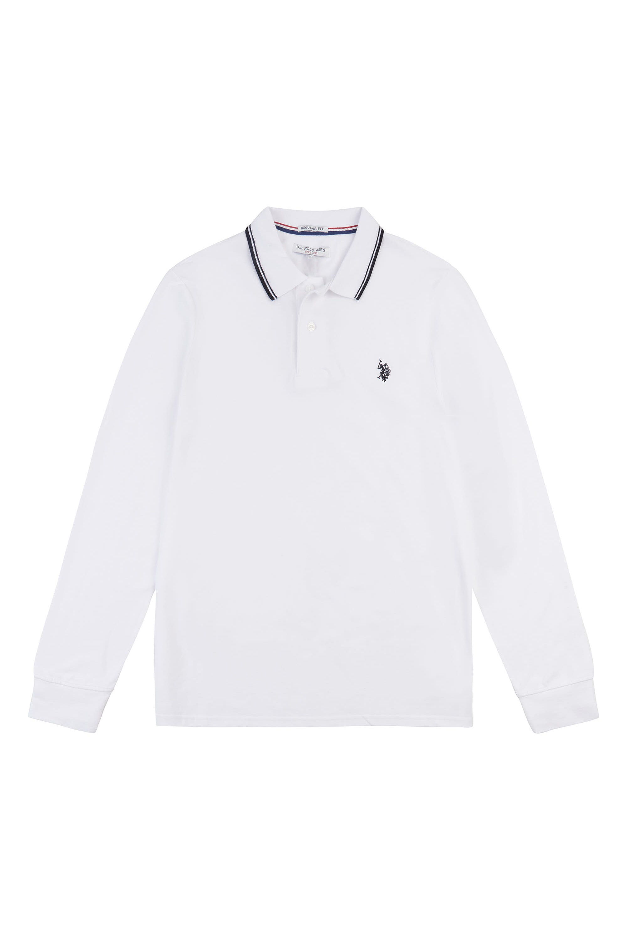 Mens Twin Tipped Pique Polo Shirt in Bright White