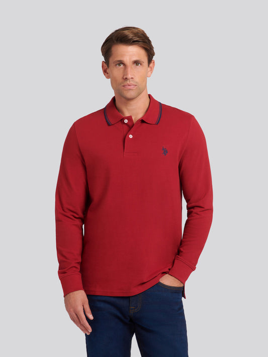 Mens Twin Tipped Pique Polo Shirt in *TEST* Biking Red