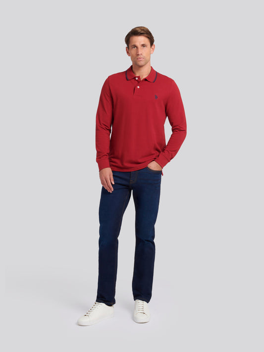 Mens Twin Tipped Pique Polo Shirt in *TEST* Biking Red