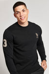 Mens Player 3 Crew Neck Sweatshirt in Black