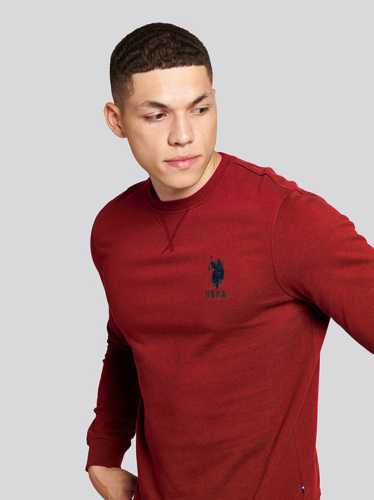 Mens Player 3 Crew Neck Sweatshirt in Biking Red