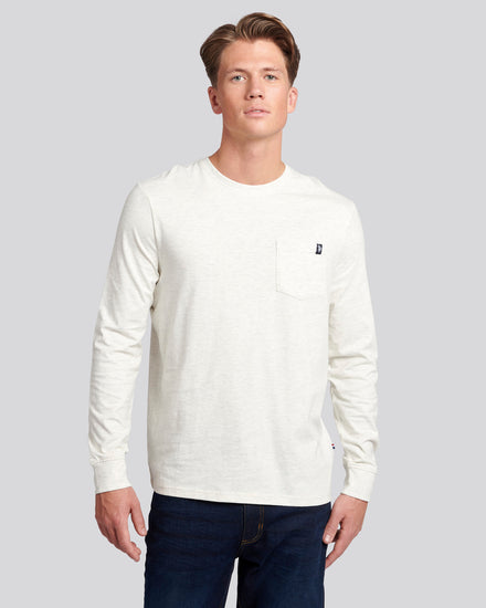 Mens Pocket T-Shirt in Light Grey Marl
