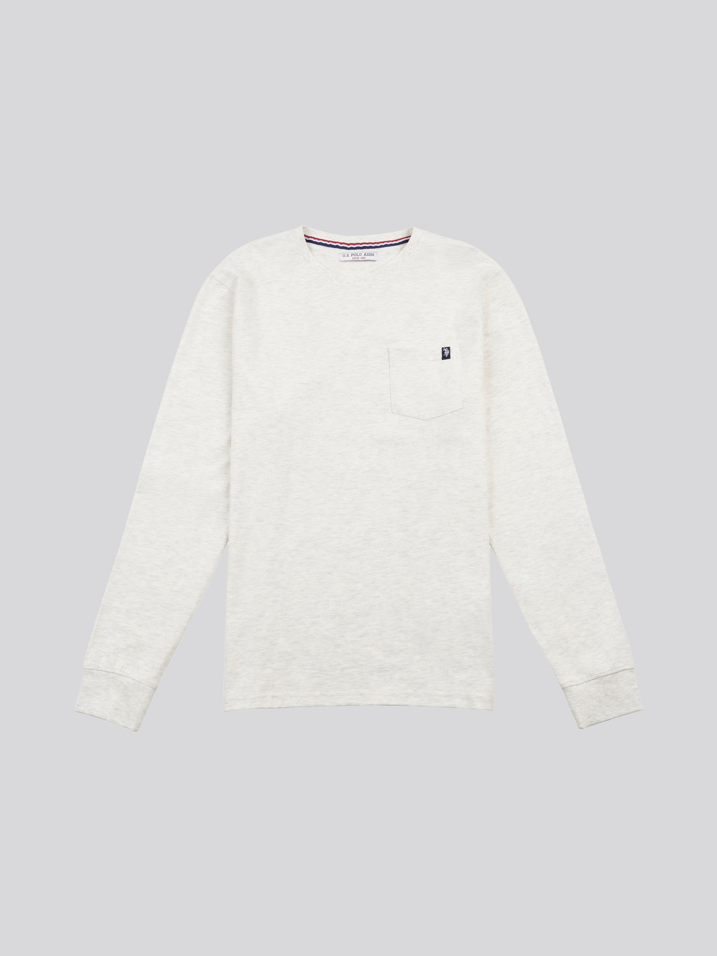 Mens Pocket T-Shirt in Light Grey Marl