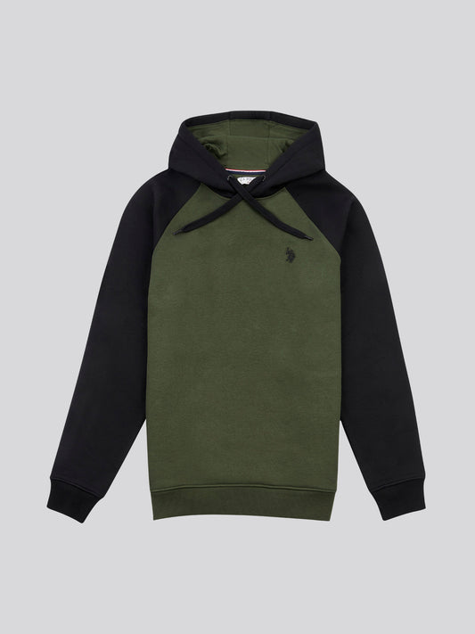 Mens Rider Block Hoodie in Forest Night