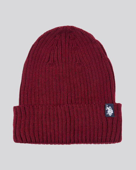 Chunky Rib Beanie in Windsor Wine