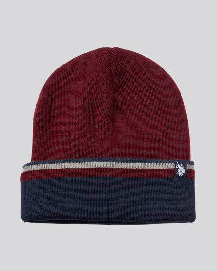 Contrast Beanie in Windsor Wine
