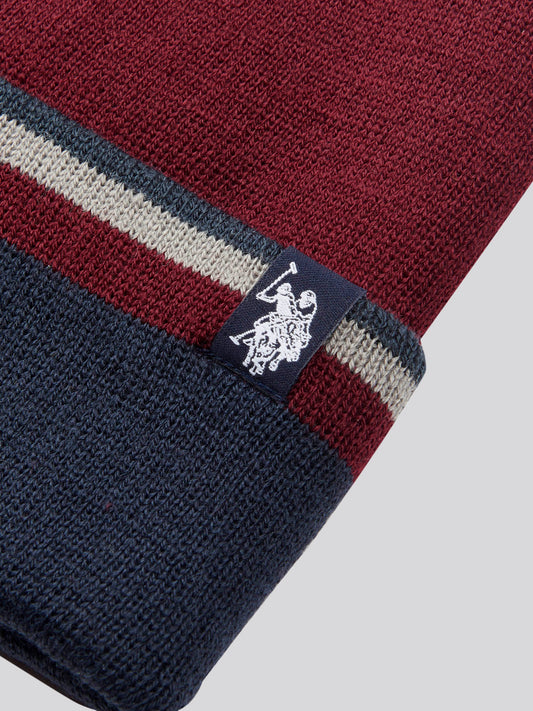 Contrast Beanie in Windsor Wine