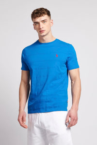 Mens Texture Stripe T-Shirt in Directoire Blue