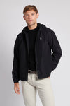 Mens Zip-Through Hooded Coat in Black Steeple Grey DHM